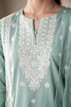 Embroidered Kurta Dupatta Trouser - 3307