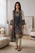 Embroidered Kurta Dupatta Trouser - 3313