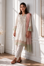 Embroidered Kurta Dupatta Trouser - 3314