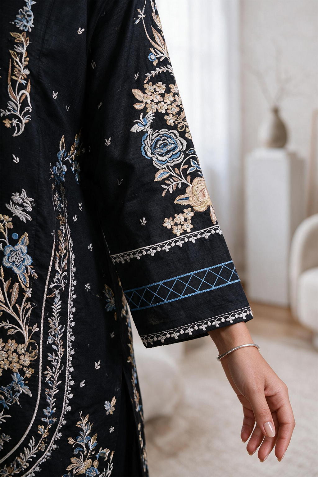 Embroidered Kurta Dupatta Trouser - 3364