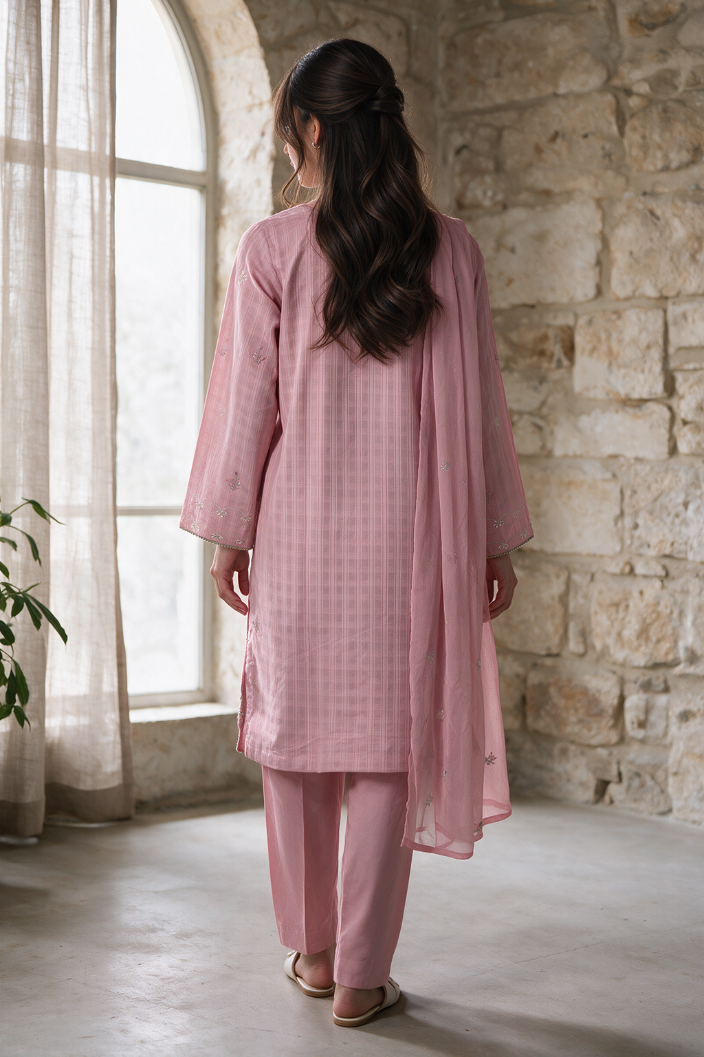 Embroidered Kurta Dupatta Trouser - 3359