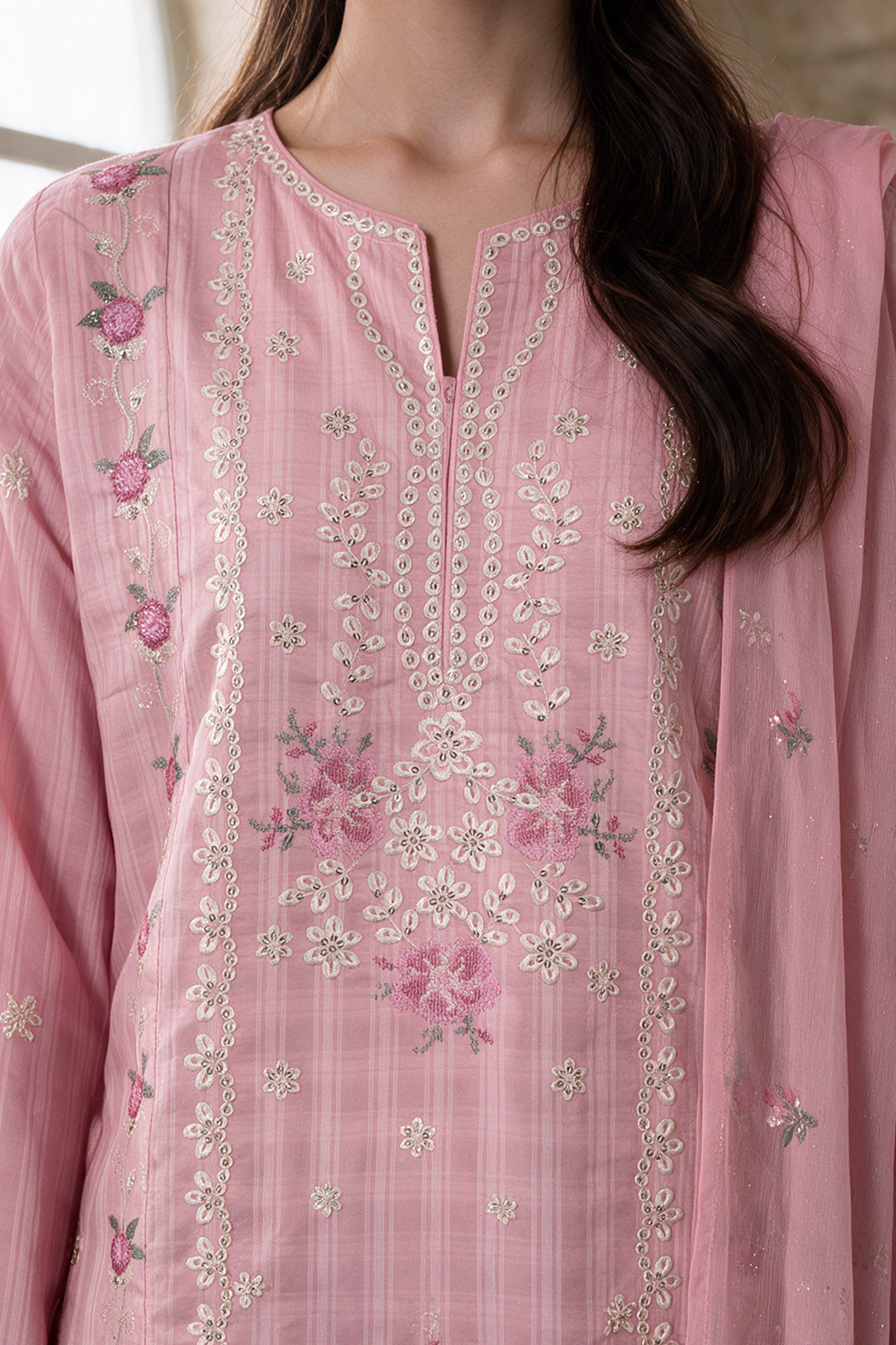 Embroidered Kurta Dupatta Trouser - 3359