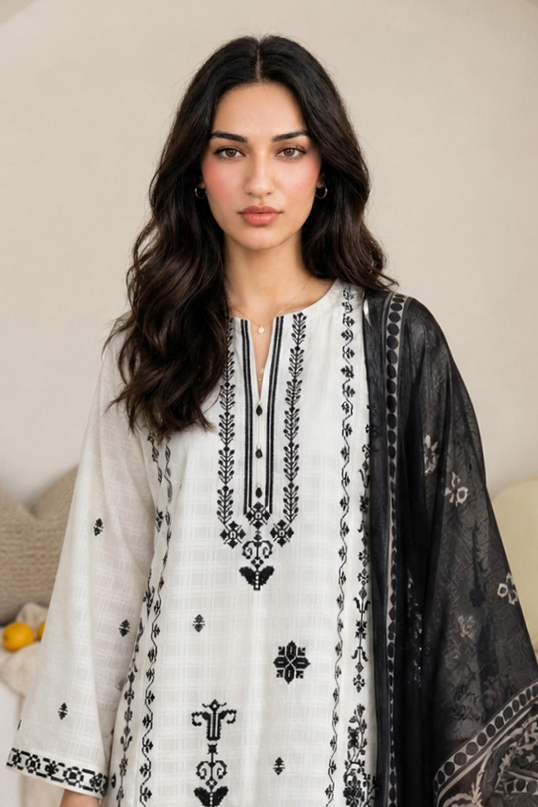 Embroidered Kurta Dupatta Trouser - 3360