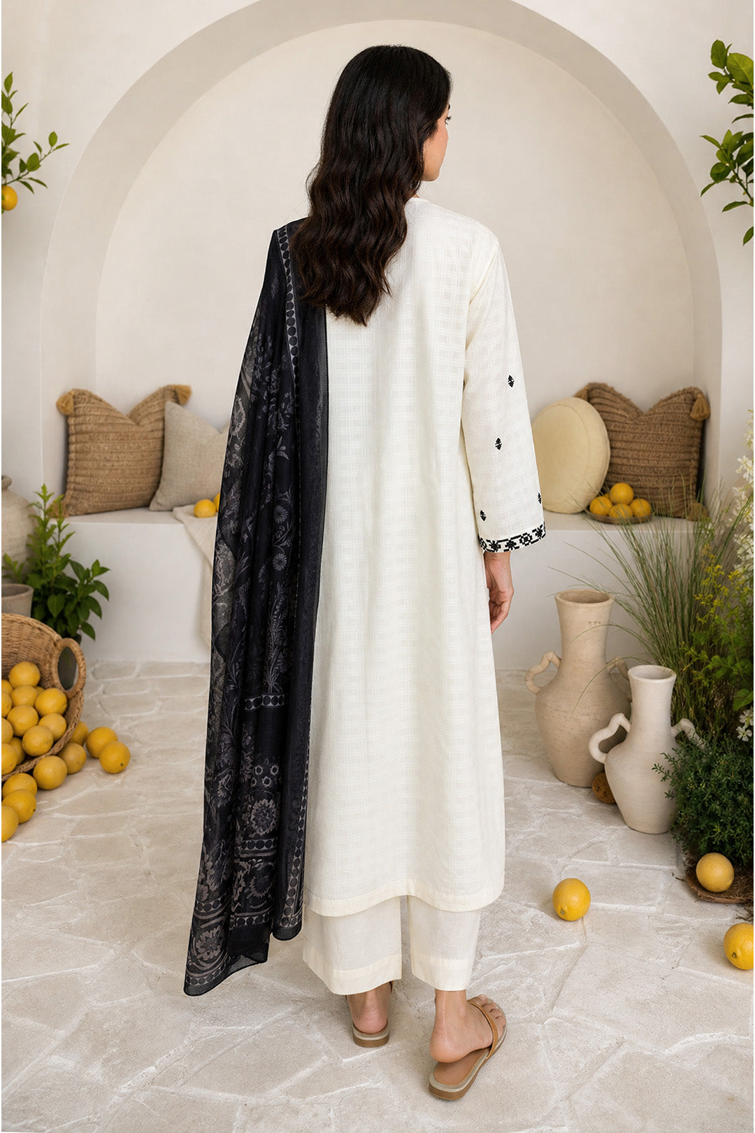 Embroidered Kurta Dupatta Trouser - 3360