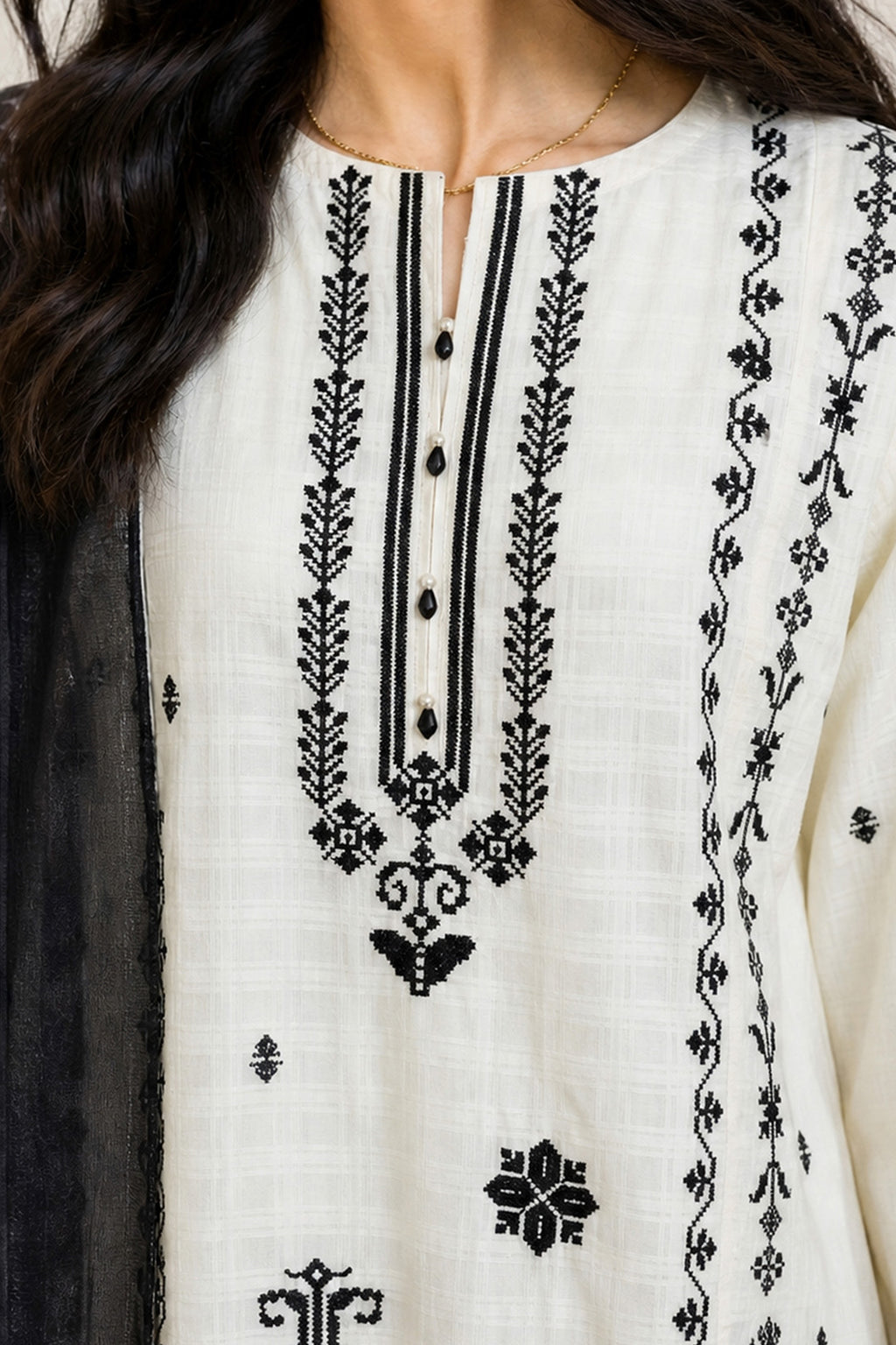 Embroidered Kurta Dupatta Trouser - 3360