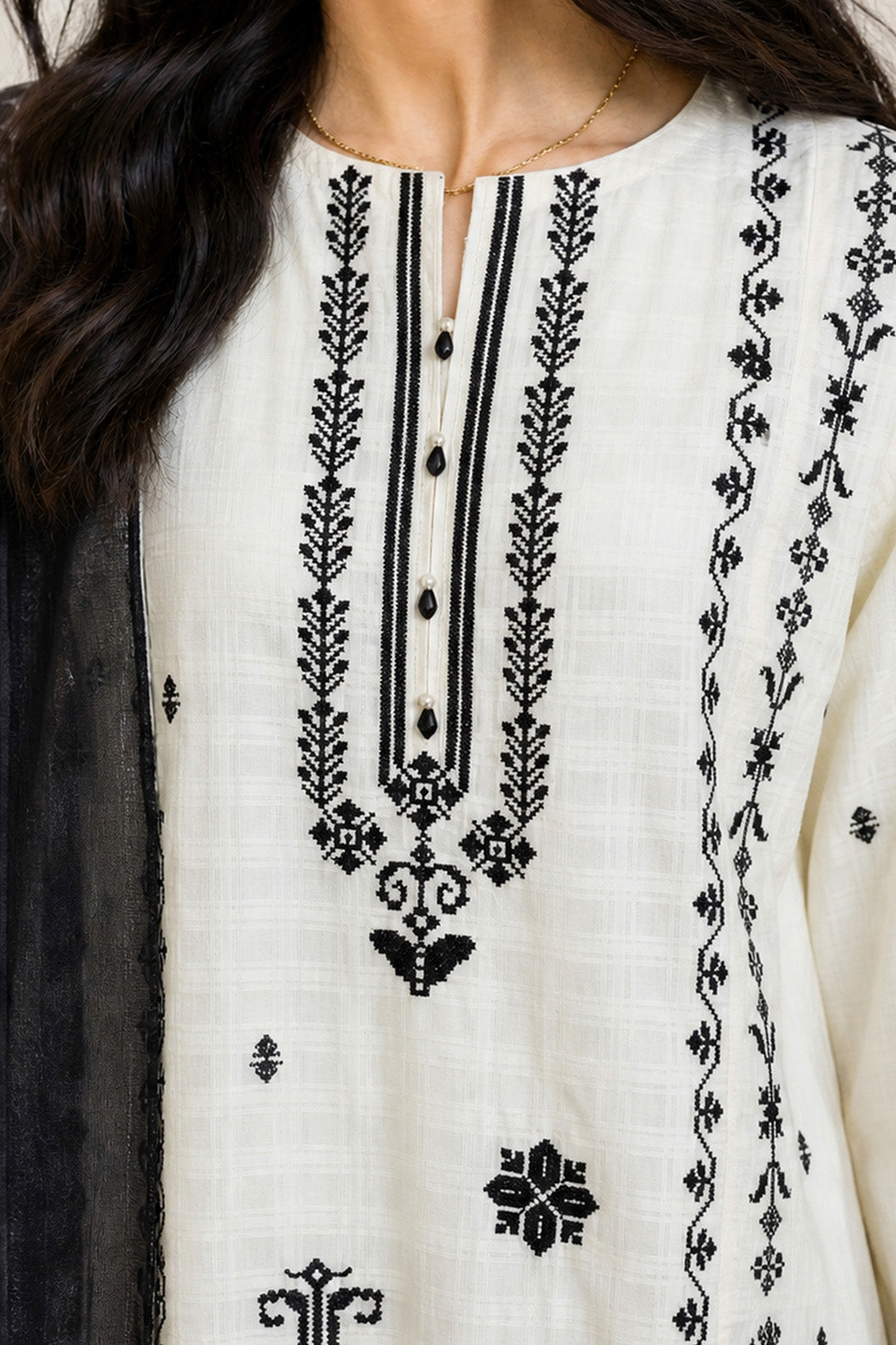 Embroidered Kurta Dupatta Trouser - 3360