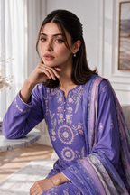 Embroidered Kurta Dupatta Trouser - 3361