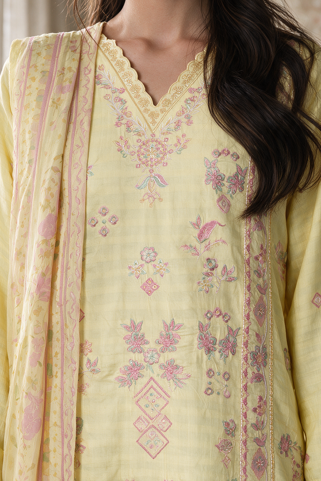 Embroidered Kurta Dupatta Trouser - 3363