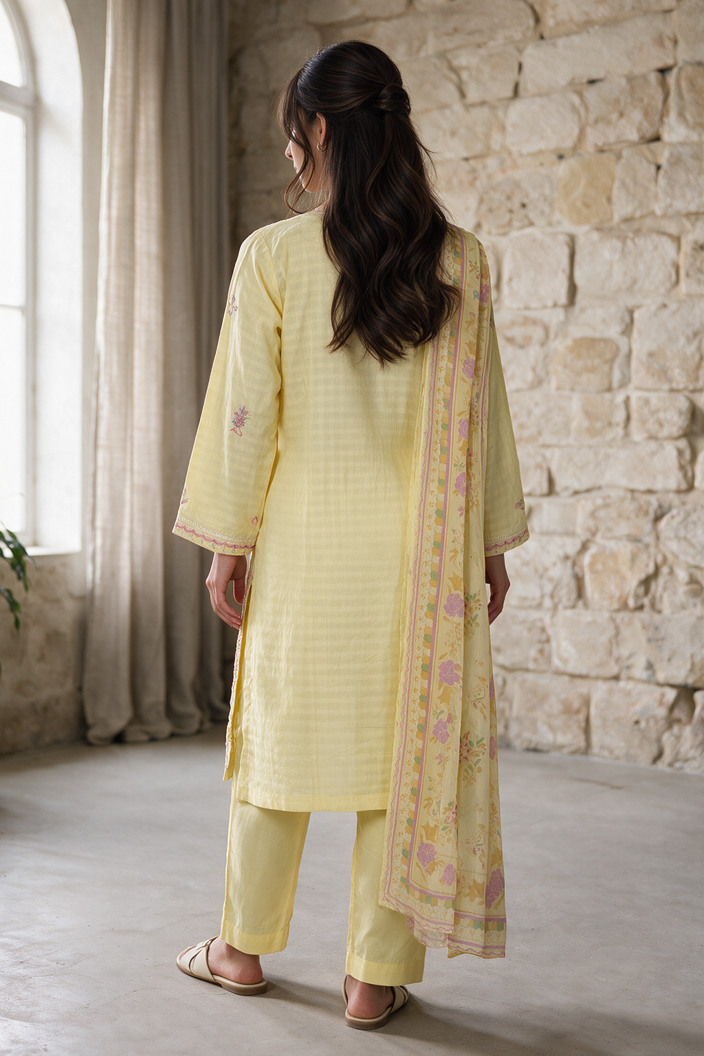 Embroidered Kurta Dupatta Trouser - 3363