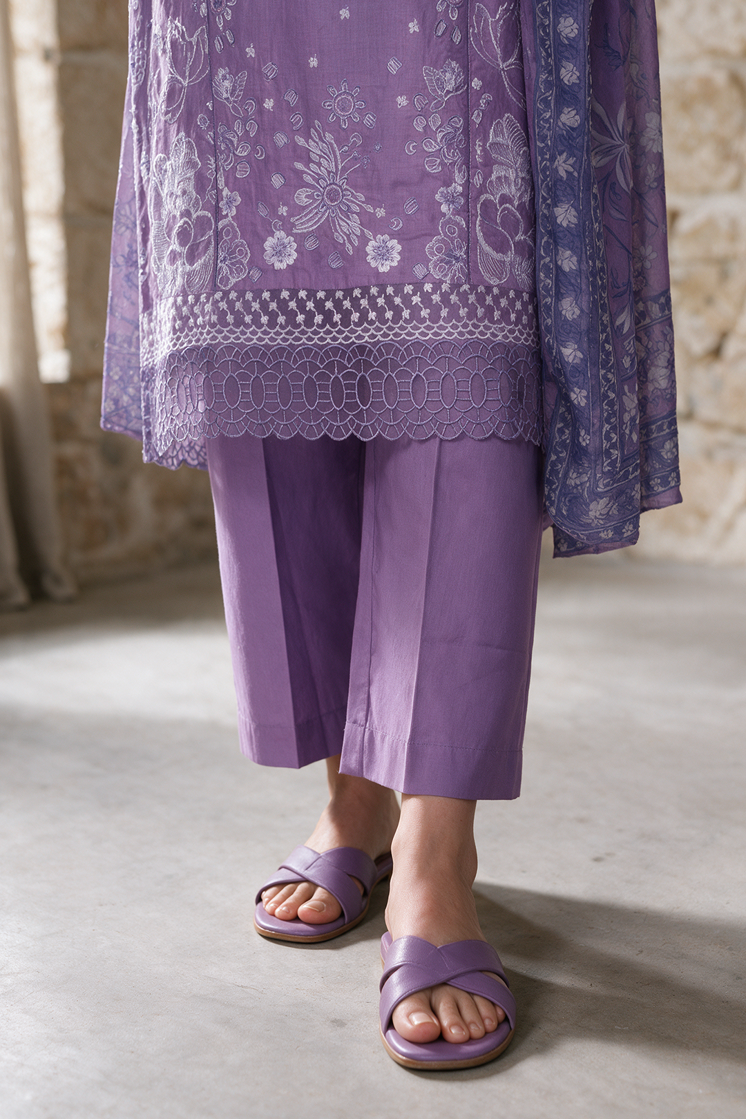 Embroidered Kurta Dupatta Trouser - 3366