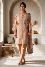 Embroidered Kurta Dupatta Trouser - 3372