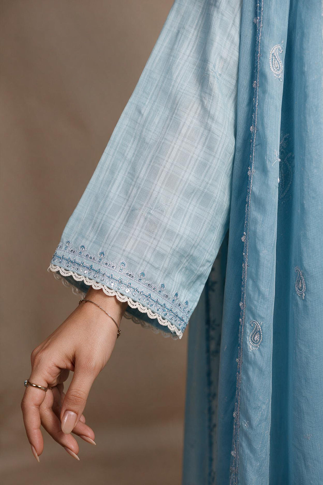 Embroidered Kurta Dupatta Trouser - 3397