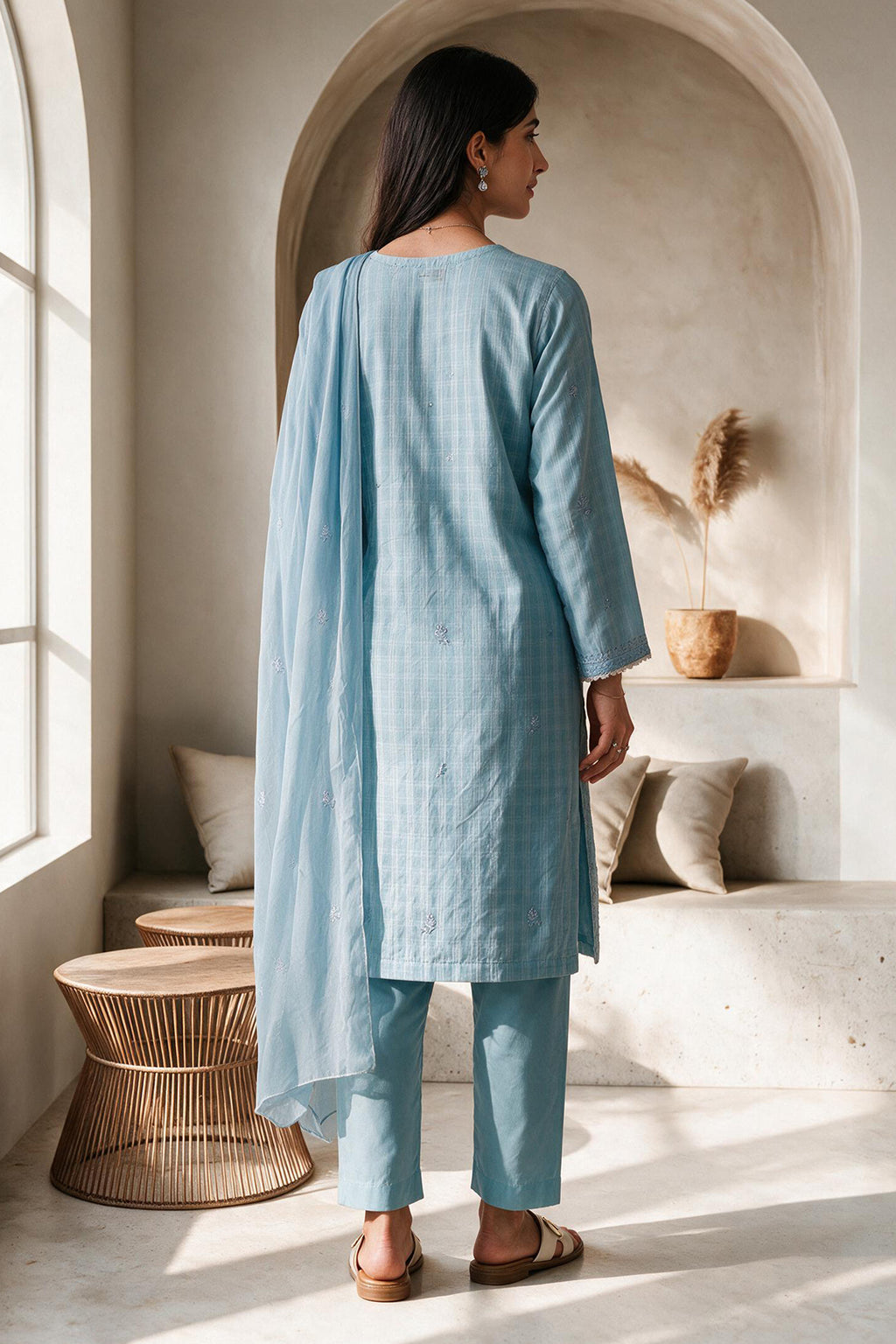 Embroidered Kurta Dupatta Trouser - 3397