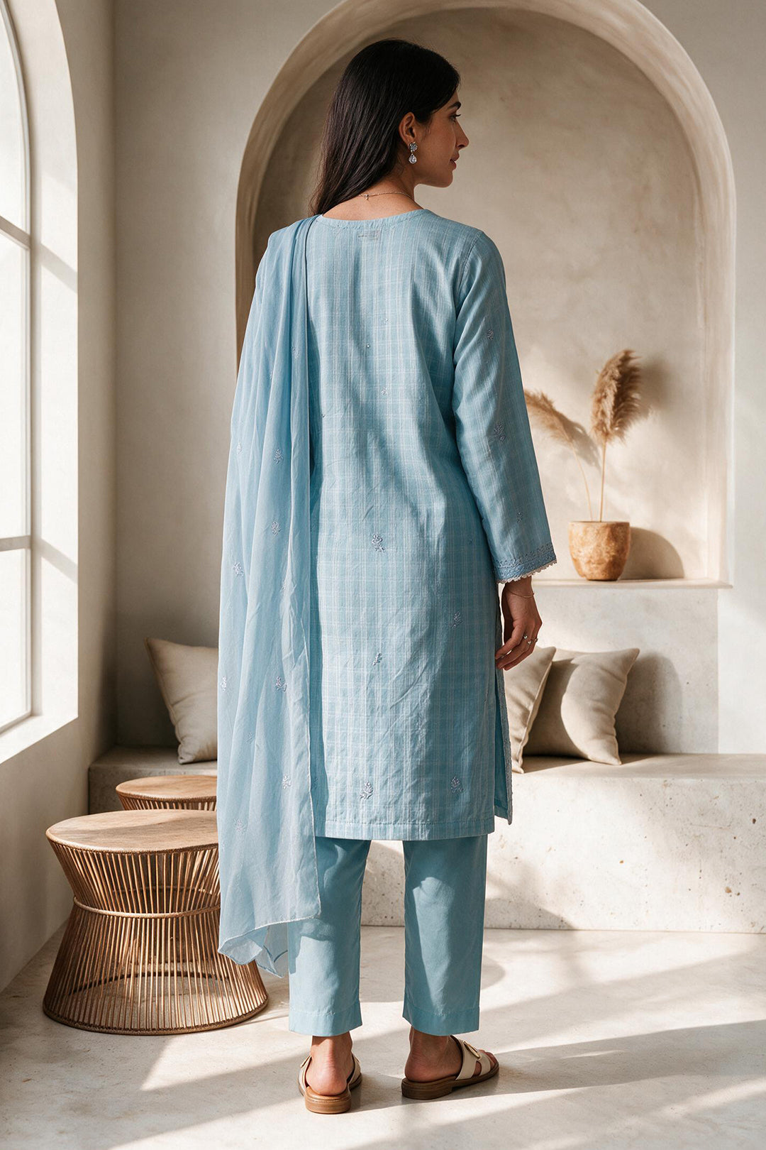 Embroidered Kurta Dupatta Trouser - 3397