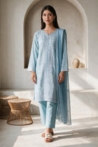 Embroidered Kurta Dupatta Trouser - 3397