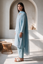 Embroidered Kurta Dupatta Trouser - 3397