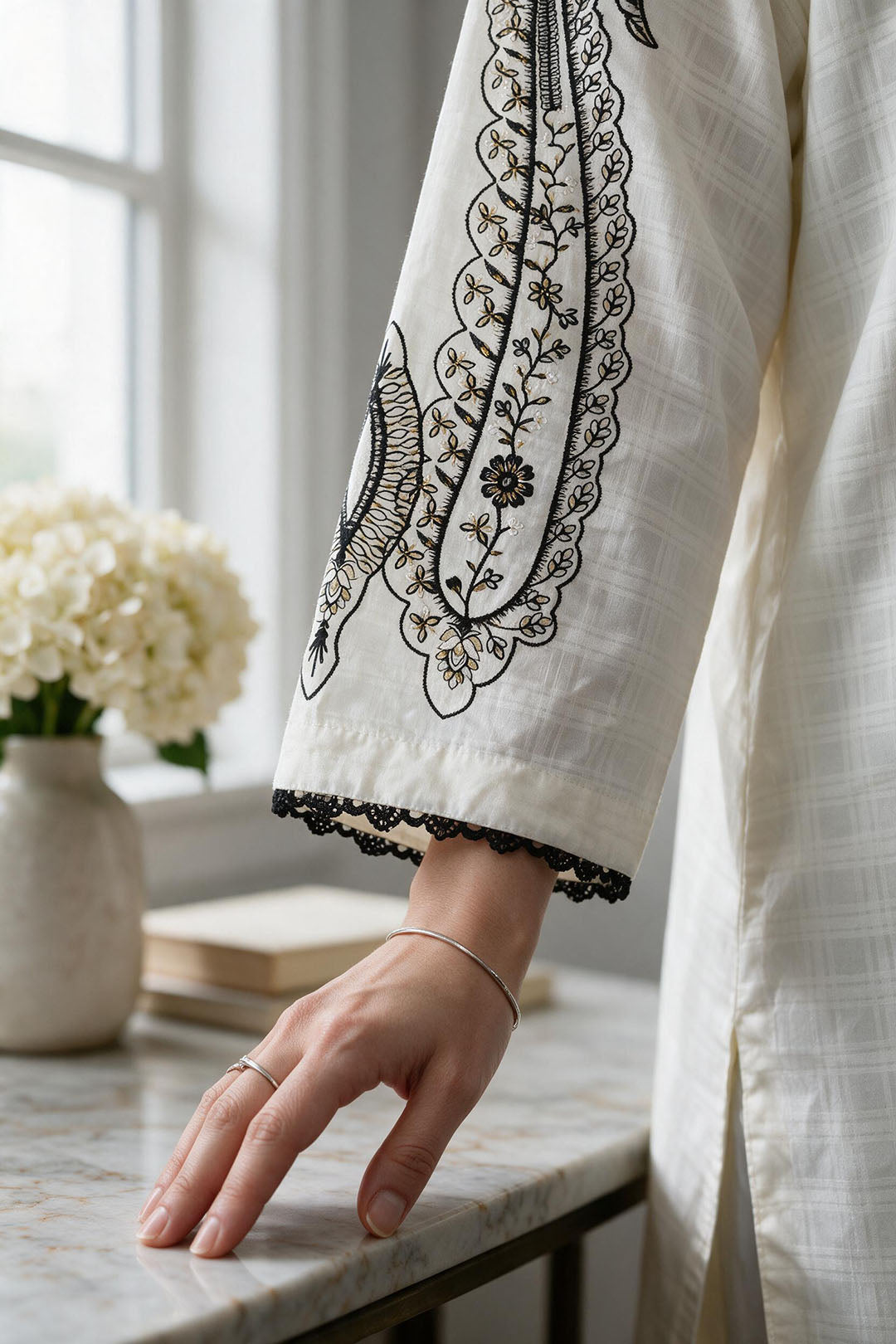 Embroidered Kurta Dupatta Trouser - 3398
