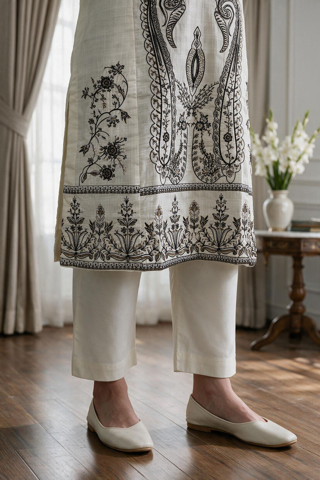 Embroidered Kurta Dupatta Trouser - 3398