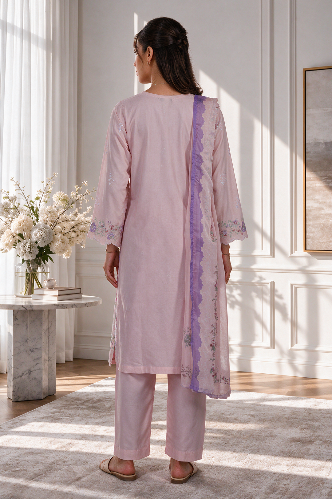 Embroidered Kurta Dupatta Trouser - 3400