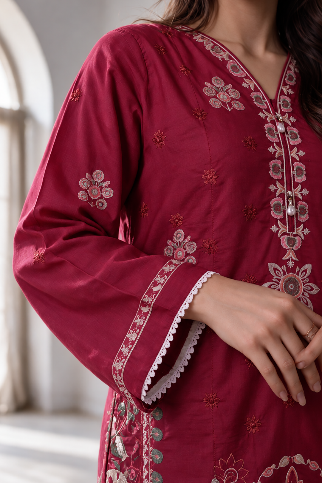Embroidered Kurta Dupatta Trouser - 3401