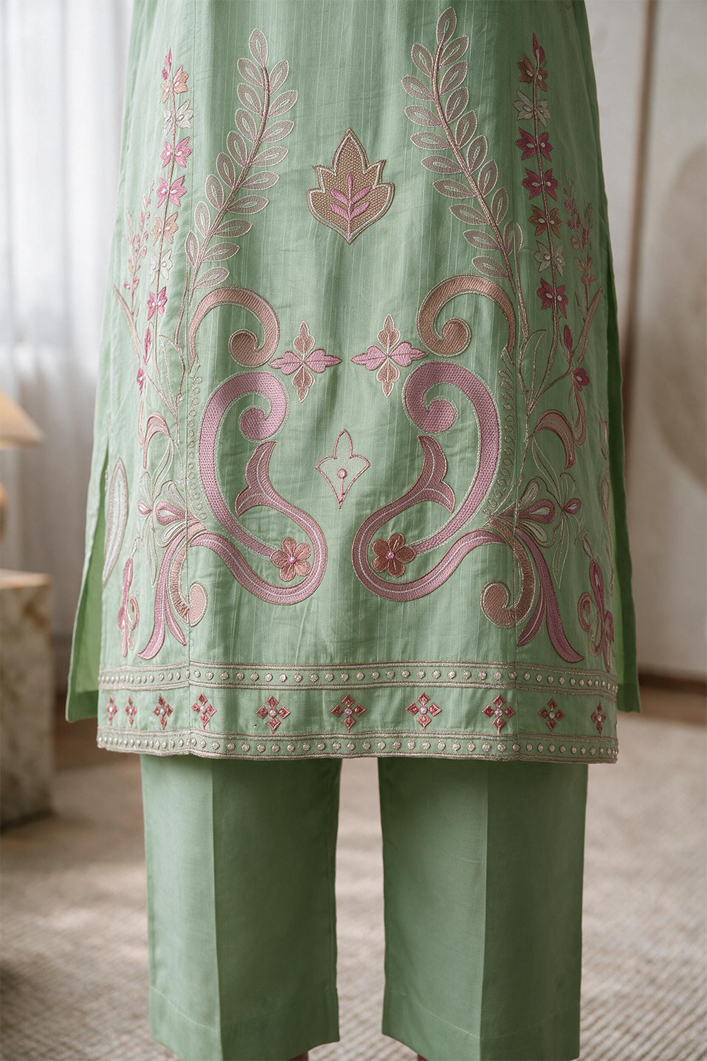 Embroidered Kurta Dupatta Trouser - 3401