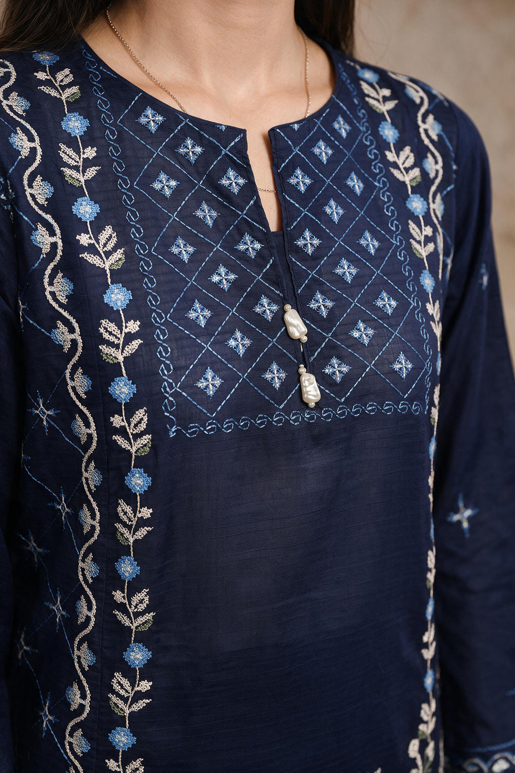 Embroidered Kurta Dupatta Trouser - 3404