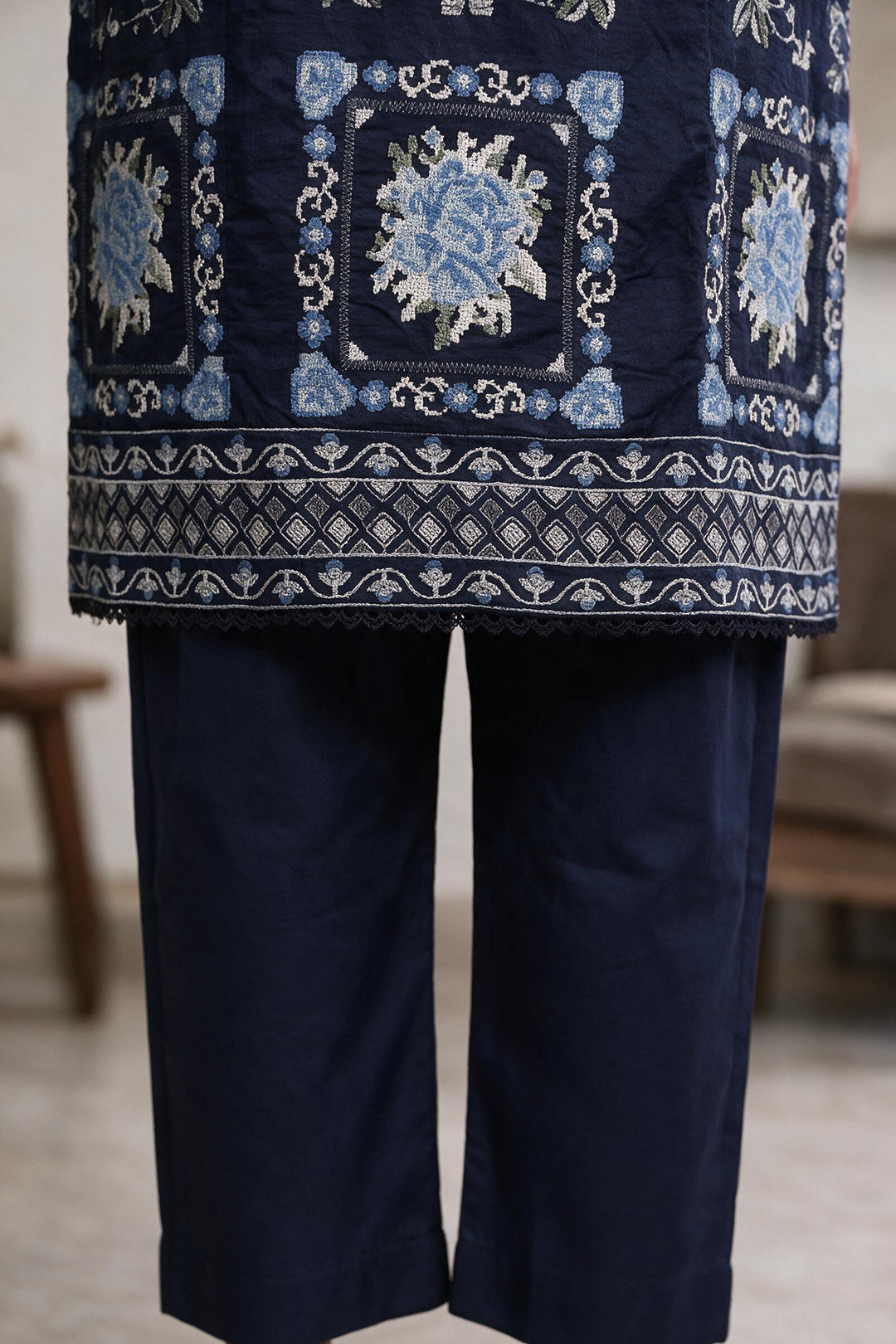 Embroidered Kurta Dupatta Trouser - 3404