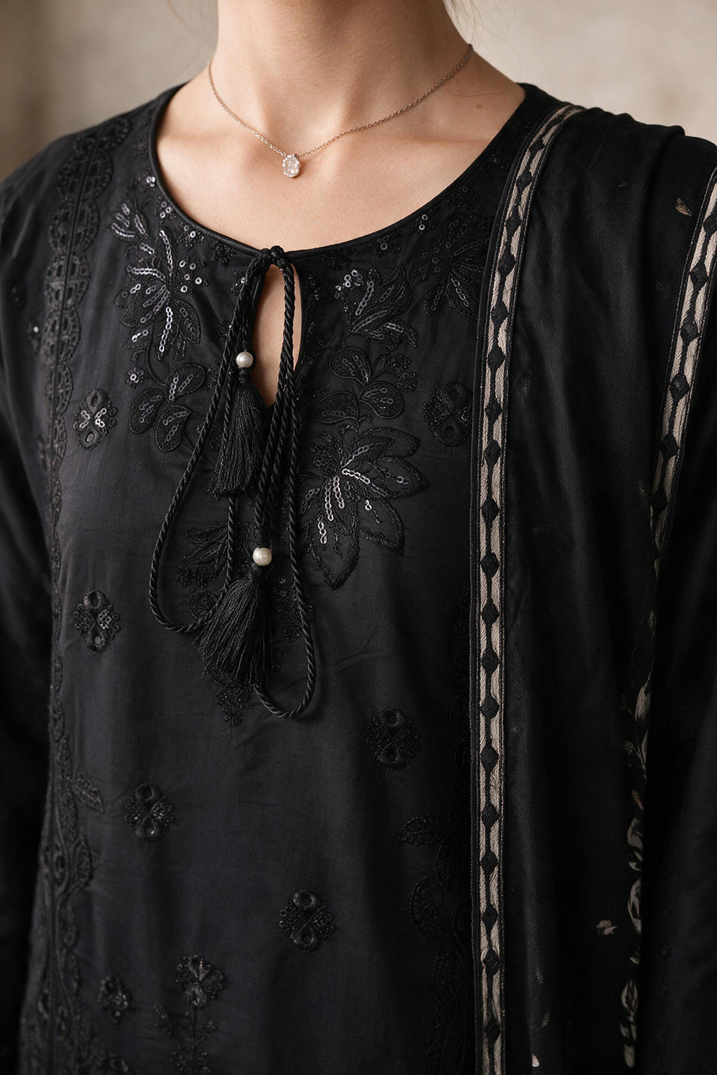 Embroidered Kurta Dupatta Trouser - 3406