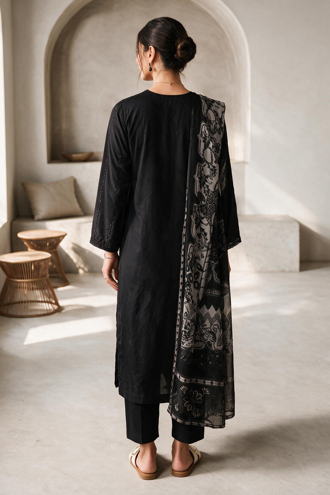 Embroidered Kurta Dupatta Trouser - 3406