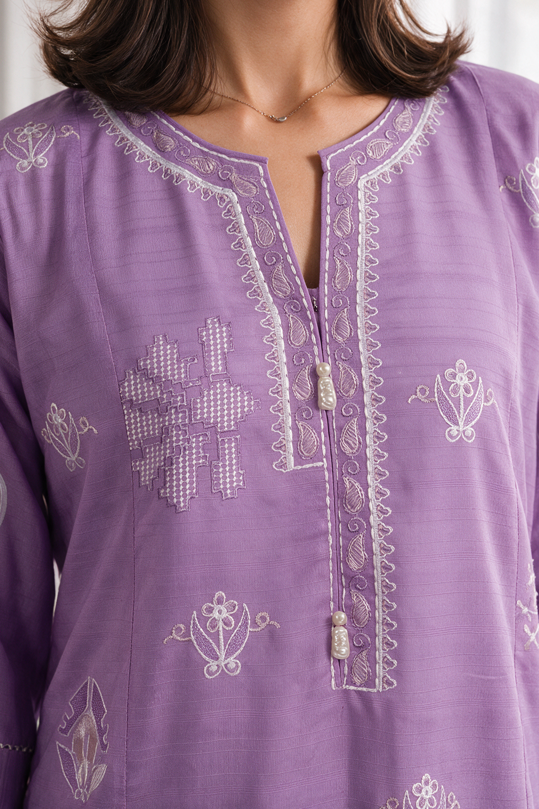 Embroidered Kurta Dupatta Trouser - 3408