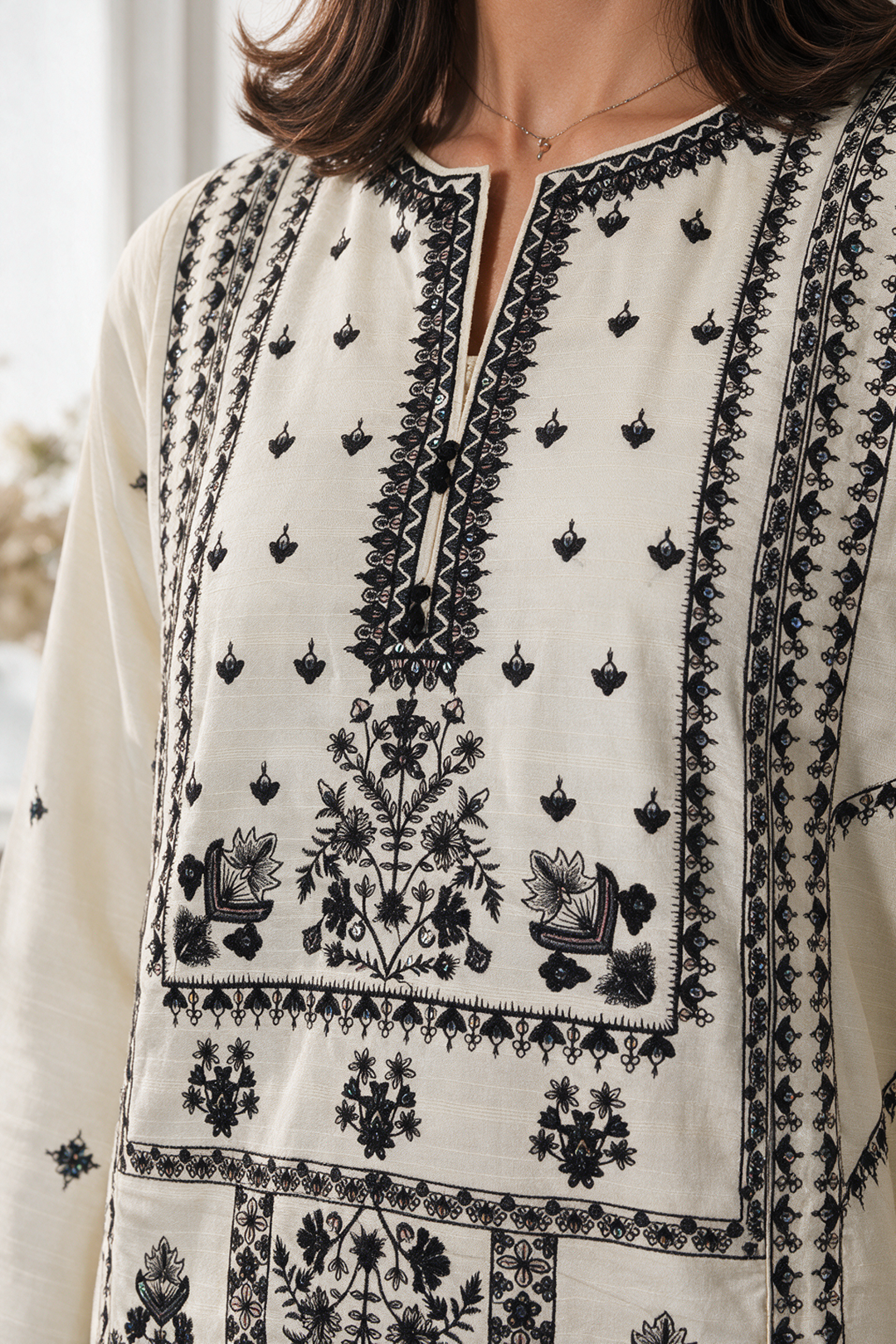 Embroidered Kurta Dupatta Trouser - 3409