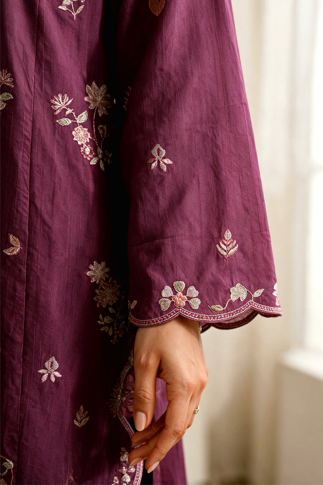 Embroidered Kurta Dupatta Trouser - 3411