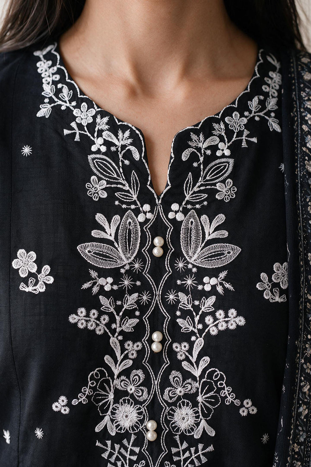 Embroidered Kurta Dupatta Trouser - 3414