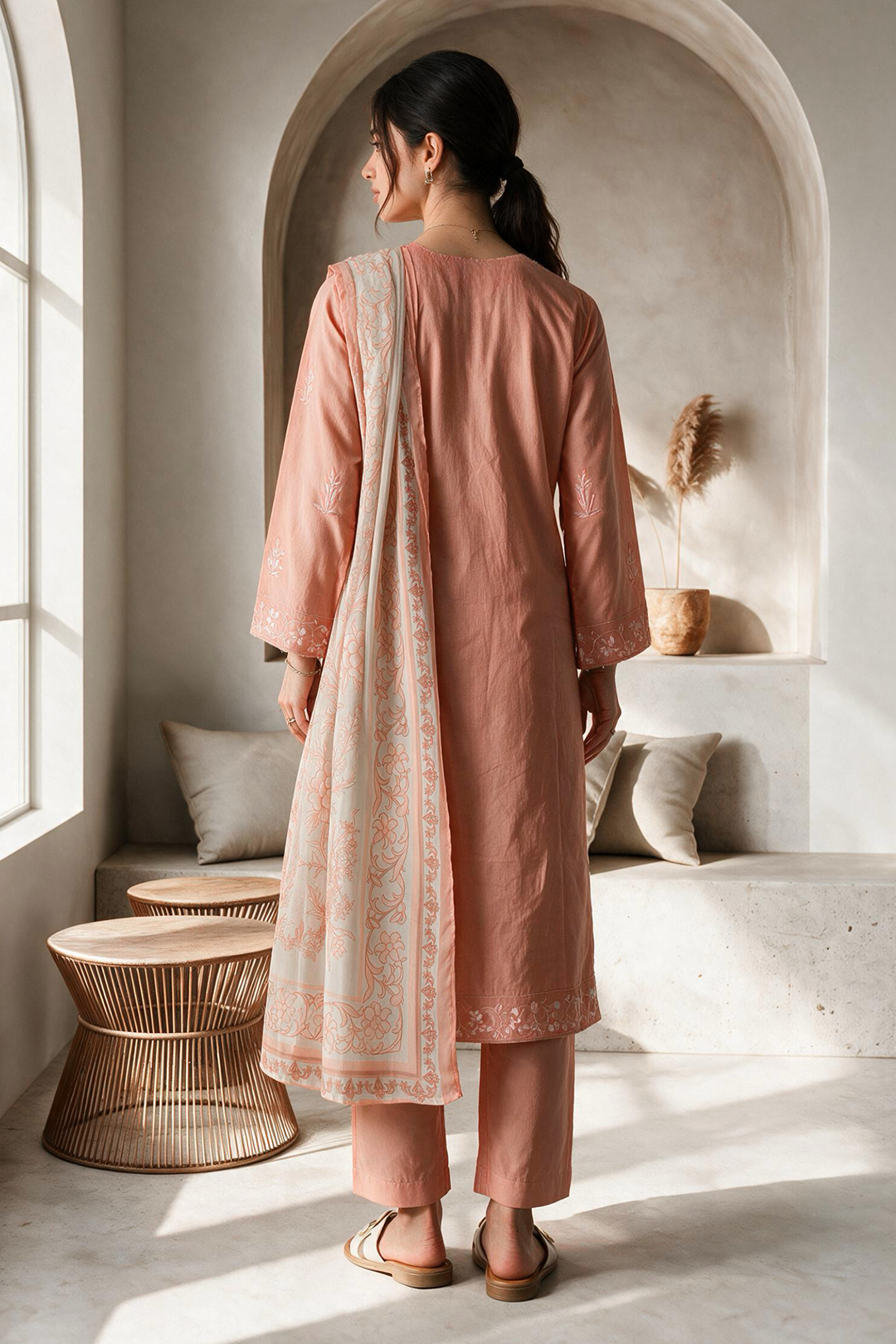 Embroidered Kurta Dupatta Trouser - 3421
