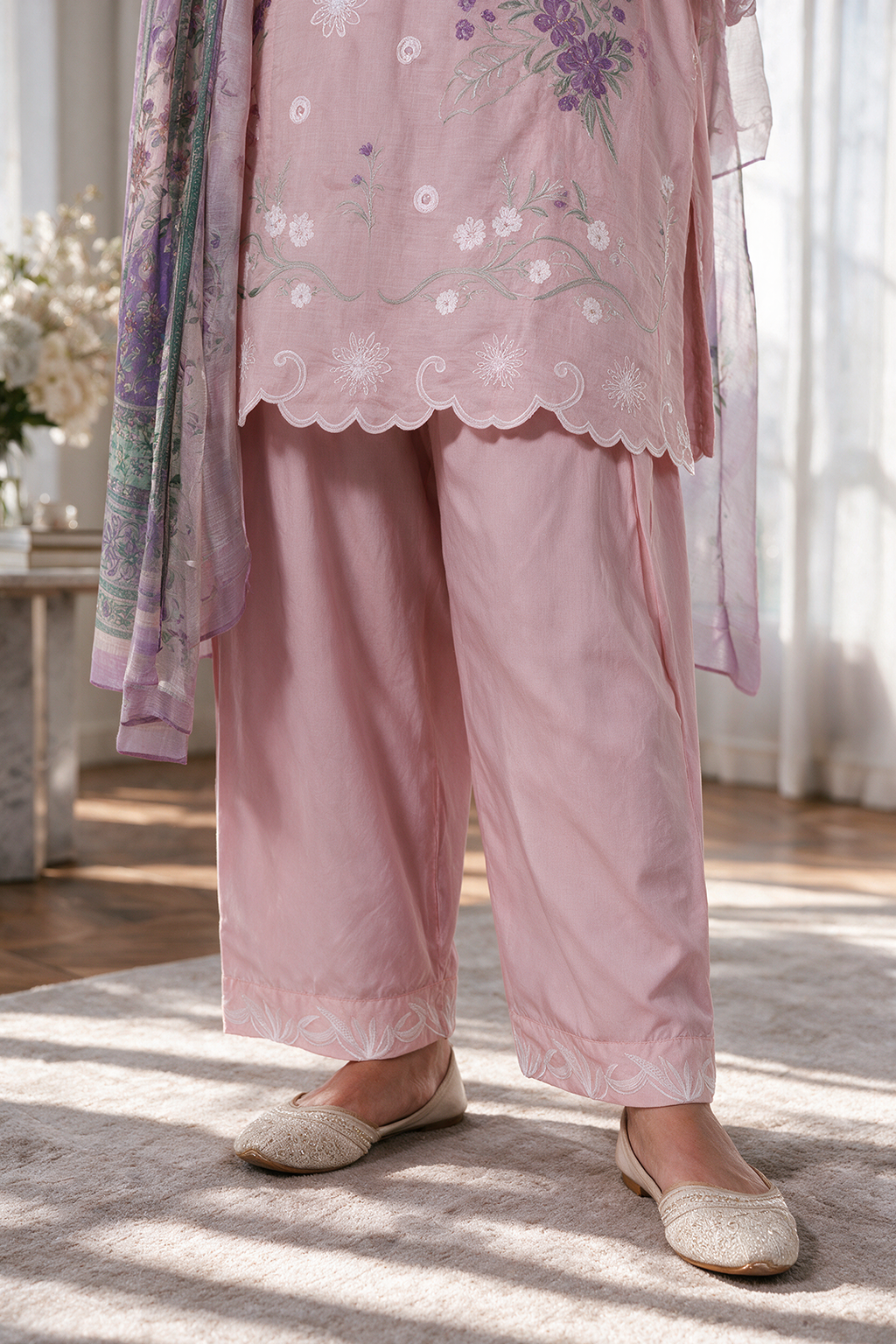 Embroidered Kurta Dupatta Trouser - 3458