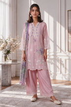 Embroidered Kurta Dupatta Trouser - 3458