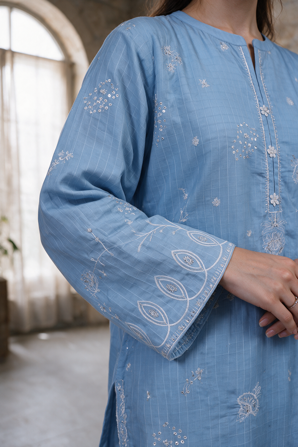 Embroidered Kurta Dupatta Trouser - 3468