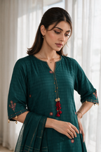 Embroidered Kurta Dupatta Trouser - 3486