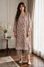 Embroidered Kurta Dupatta Trouser - 3709