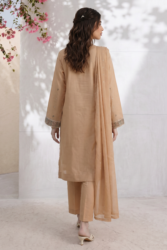 Embroidered Kurta Dupatta Trouser - 3711