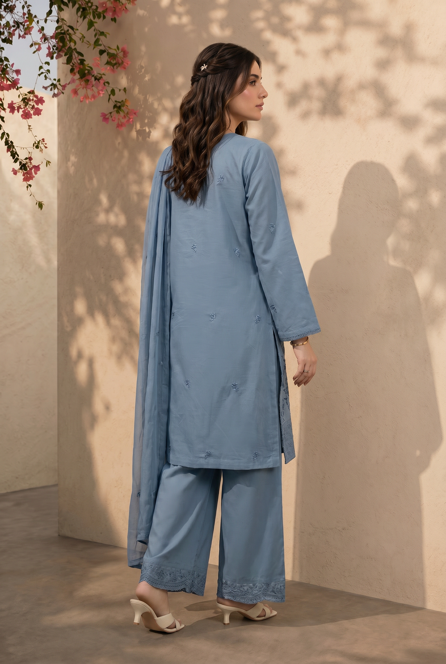 Embroidered Kurta Dupatta Trouser - 3712
