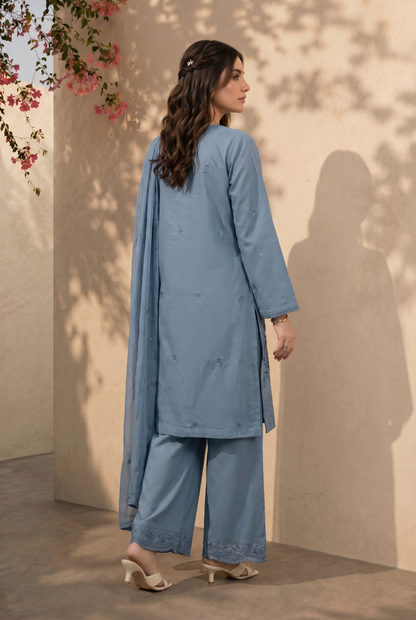 Embroidered Kurta Dupatta Trouser - 3712