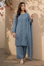 Embroidered Kurta Dupatta Trouser - 3712