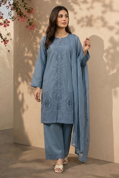 Embroidered Kurta Dupatta Trouser - 3712