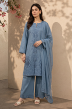 Embroidered Kurta Dupatta Trouser - 3712