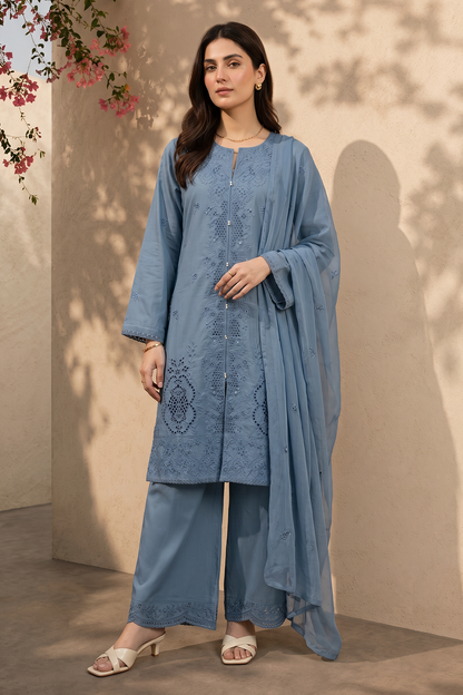 Embroidered Kurta Dupatta Trouser - 3712