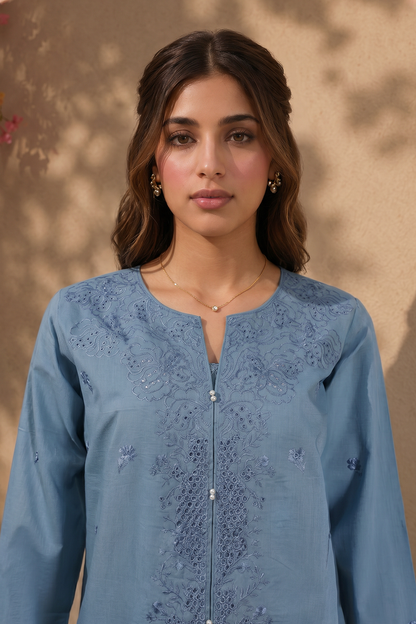 Embroidered Kurta Dupatta Trouser - 3712