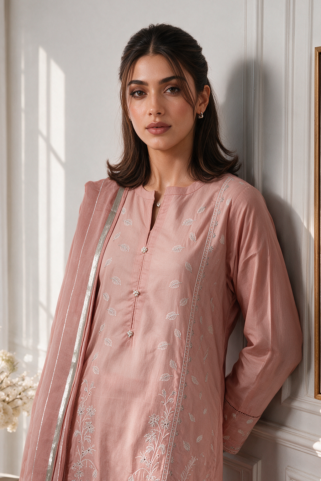 Embroidered Kurta Dupatta Trouser - 3714