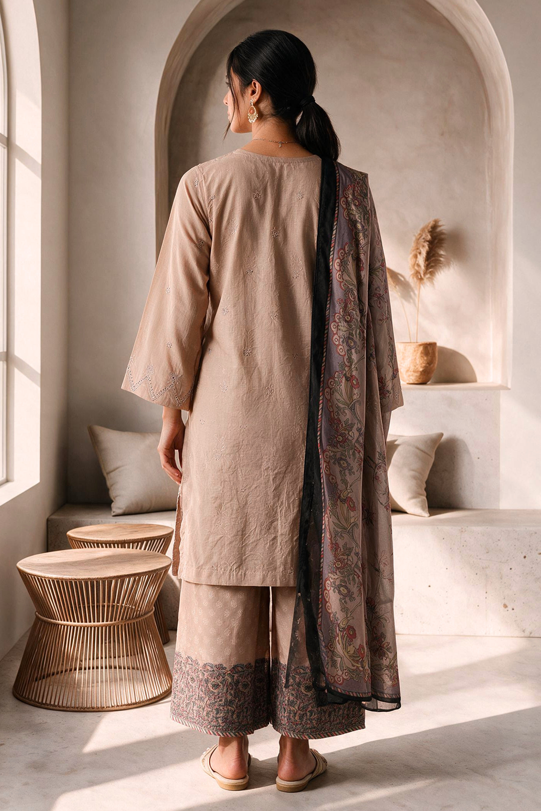 Embroidered Kurta Dupatta Trouser - 3715