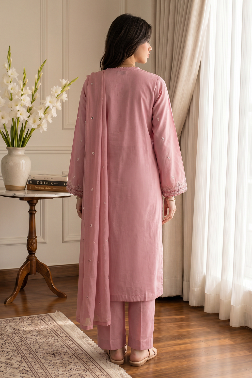 Embroidered Kurta Dupatta Trouser - 3717